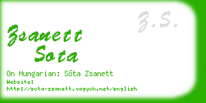 zsanett sota business card